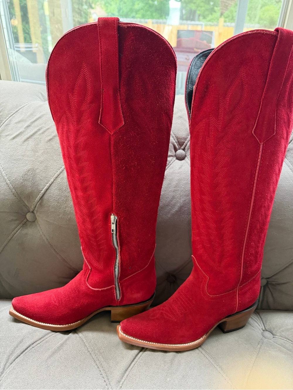 Rock’em Gia Red Suede Tall Cowgirl Boots - Picture 9 of 10